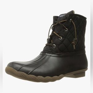 NWOB never worn sperry saltwater winter lux duck boots waterproof black sz 6